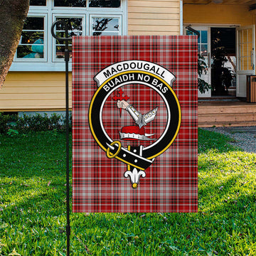 MacDougall Dress Tartan Flag with Family Crest