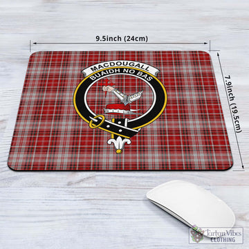 MacDougall Dress Tartan Mouse Pad with Family Crest