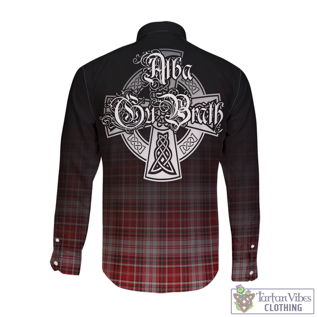 Tartan Vibes Clothing MacDougall Dress Tartan Long Sleeve Button Up Featuring Alba Gu Brath Family Crest Celtic Inspired