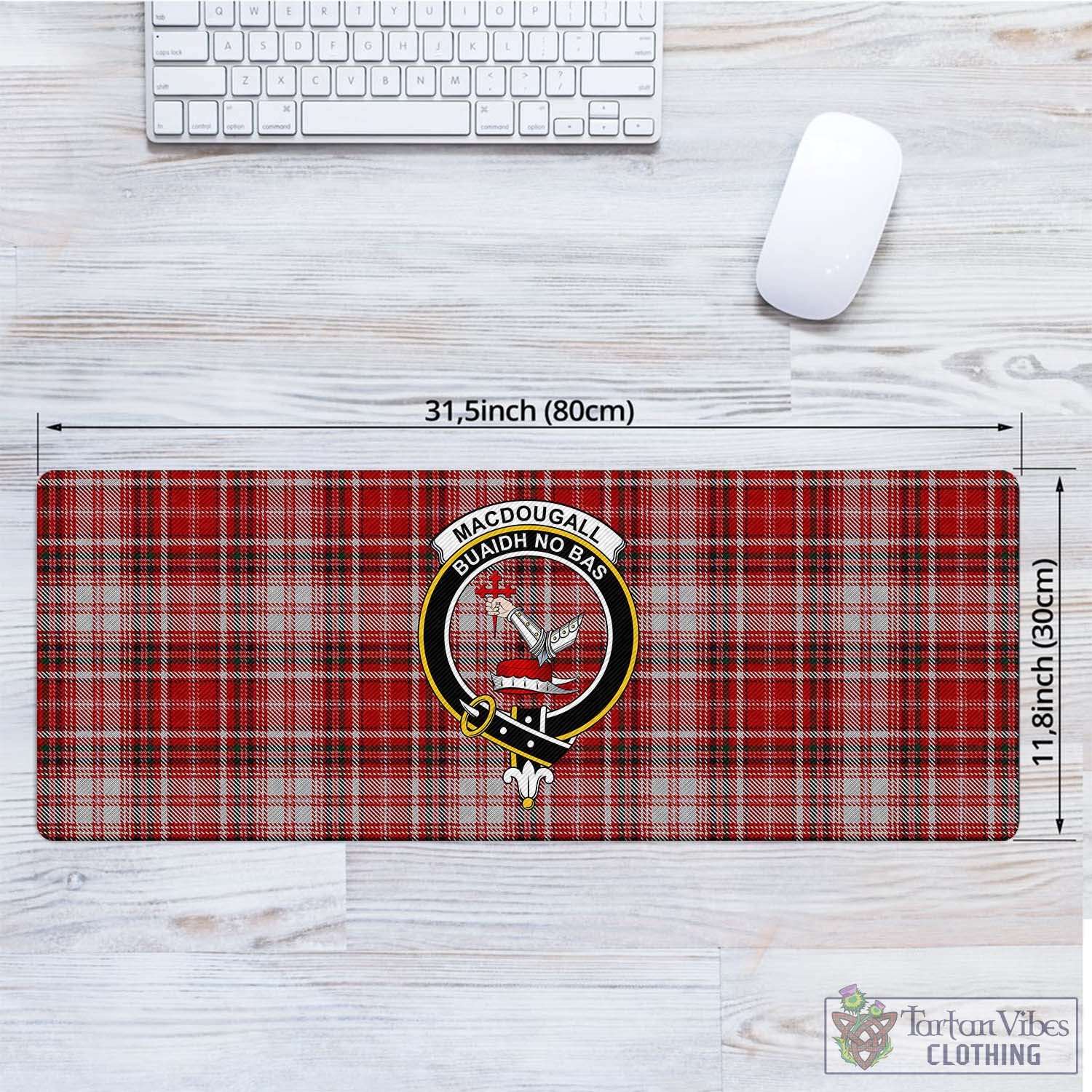 Tartan Vibes Clothing MacDougall Dress Tartan Mouse Pad with Family Crest