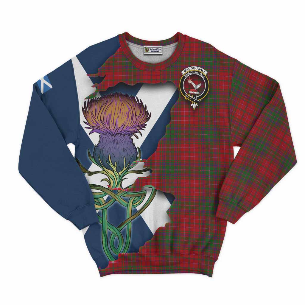 Tartan Vibes Clothing MacDougall (McDougall) Tartan Family Crest Sweatshirt Scottish Thistle Celtic Inspired