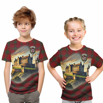 Tartan Vibes Clothing MacDougall (McDougall) Tartan Family Crest Kid T-Shirt with Scottish Ancient Castle Style