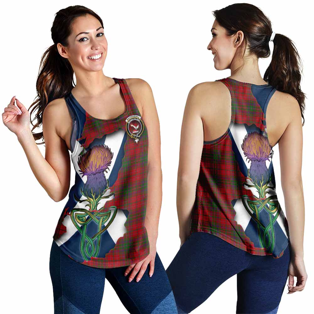Tartan Vibes Clothing MacDougall (McDougall) Tartan Family Crest Women's Racerback Tanks Scottish Thistle Celtic Inspired