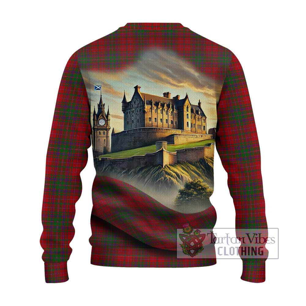 Tartan Vibes Clothing MacDougall (McDougall) Tartan Family Crest Knitted Sweater with Scottish Ancient Castle Style