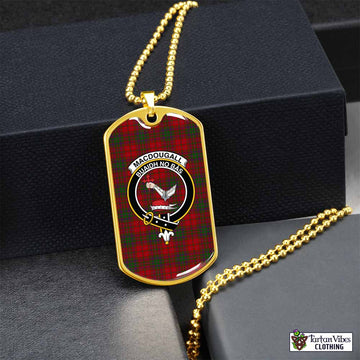 MacDougall (McDougall) Tartan Dog Tag Necklace with Family Crest Gold No - Tartan Vibes Clothing