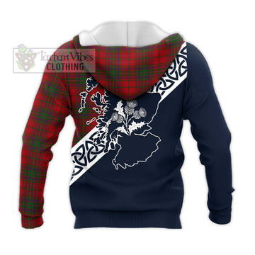 MacDougall (McDougall) Tartan Knitted Hoodie Featuring Thistle and Scotland Map