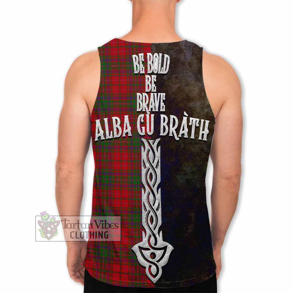 Tartan Vibes Clothing MacDougall (McDougall) Tartan Family Crest Men's Tank Top Alba Gu Brath Be Brave Lion Ancient Style