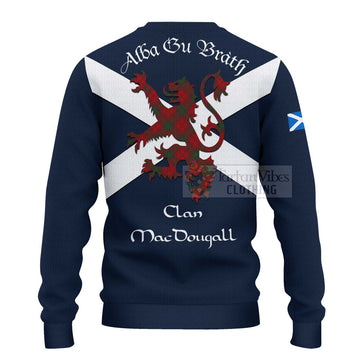 Tartan Vibes Clothing MacDougall (McDougall) Tartan Lion Rampant Knitted Sweater – Proudly Display Your Heritage with Alba Gu Brath and Clan Name
