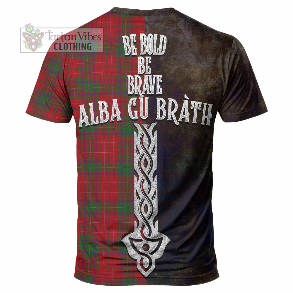 Tartan Vibes Clothing MacDougall (McDougall) Tartan Family Crest T-Shirt Alba Gu Brath Be Brave Lion Ancient Style