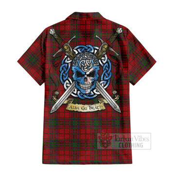 MacDougall (McDougall) Tartan Hawaiian Shirt with Family Crest Celtic Skull Style