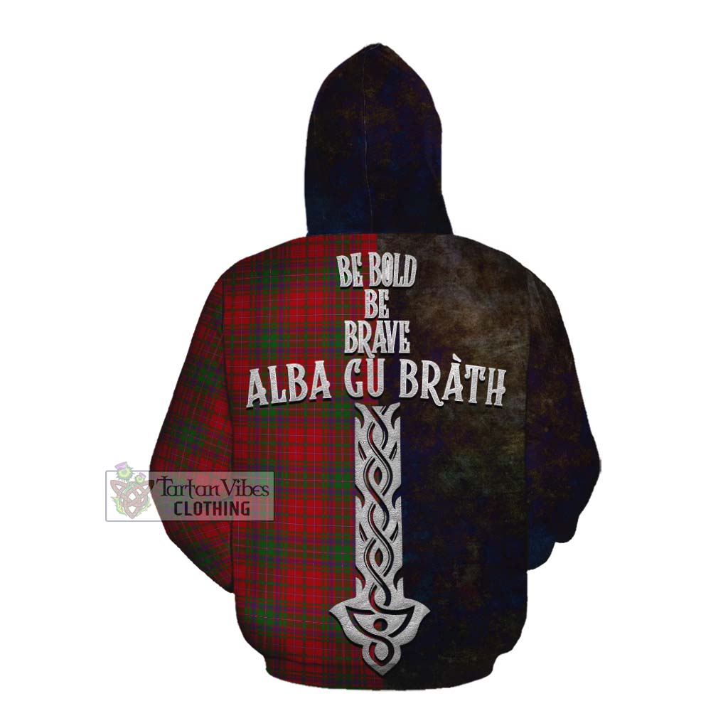 Tartan Vibes Clothing MacDougall (McDougall) Tartan Family Crest Cotton Hoodie Alba Gu Brath Be Brave Lion Ancient Style