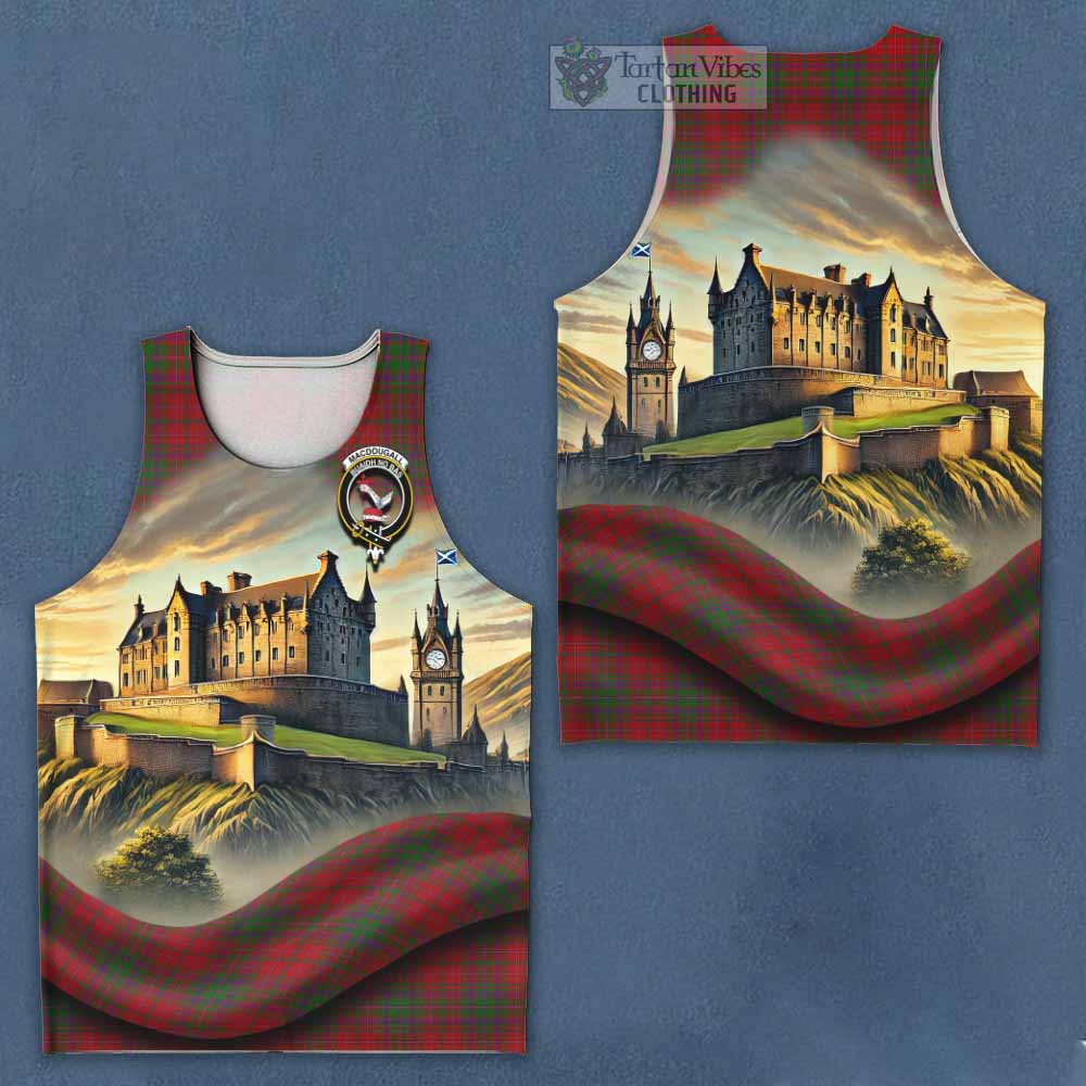 Tartan Vibes Clothing MacDougall (McDougall) Tartan Family Crest Men's Tank Top with Scottish Ancient Castle Style
