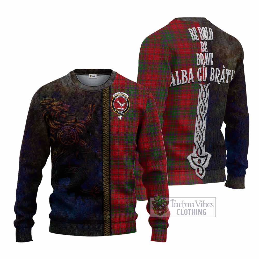 Tartan Vibes Clothing MacDougall (McDougall) Tartan Family Crest Knitted Sweater Alba Gu Brath Be Brave Lion Ancient Style