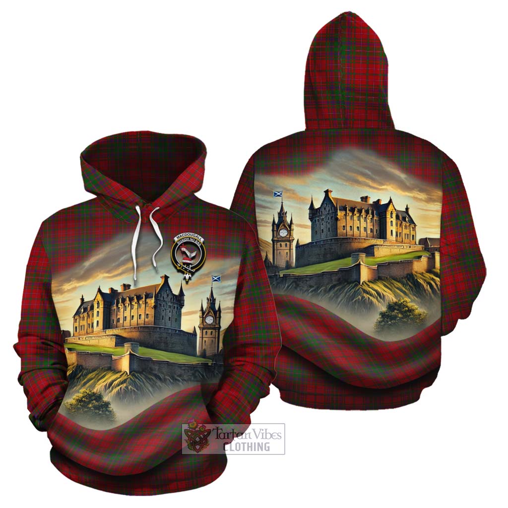 Tartan Vibes Clothing MacDougall (McDougall) Tartan Family Crest Cotton Hoodie with Scottish Ancient Castle Style