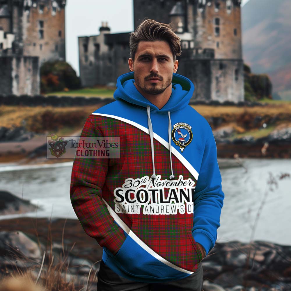 Tartan Vibes Clothing MacDougall (McDougall) Family Crest Tartan Cotton Hoodie Celebrate Saint Andrew's Day in Style