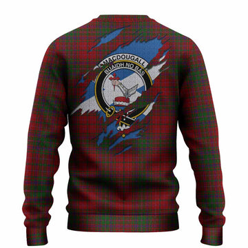 MacDougall (McDougall) Clan Crest In Me Tartan Knitted Sweater Scotland Flag Style