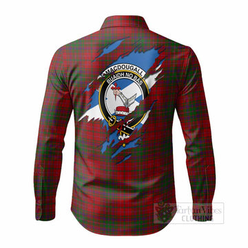 MacDougall (McDougall) Clan Crest In Me Tartan Long Sleeve Button Shirts Scotland Flag Style
