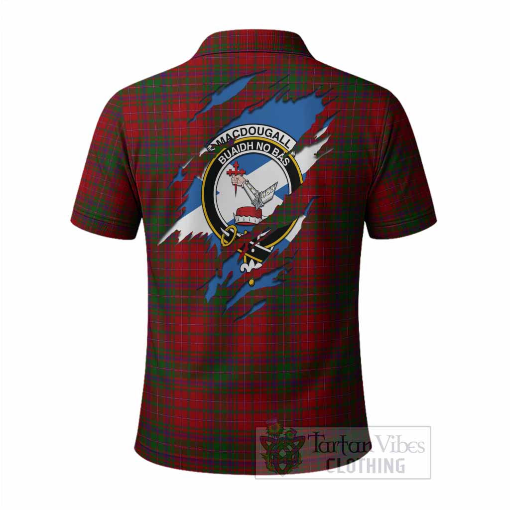 MacDougall (McDougall) Clan Crest In Me Tartan Polo Shirt Scotland Flag Style