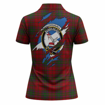 MacDougall (McDougall) Clan Crest In Me Tartan Women Polo Shirt Scotland Flag Style