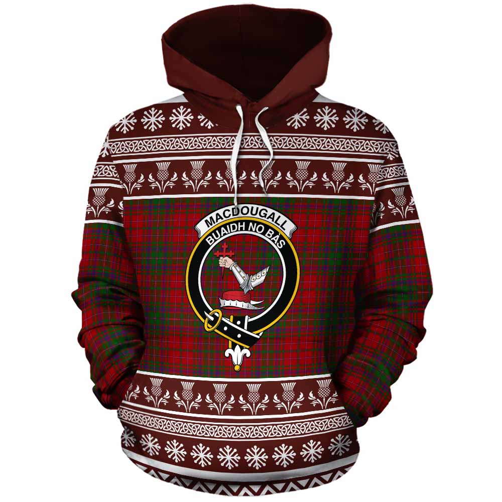 MacDougall (McDougall) Clan Tartan Christmas Cotton Hoodie with Family Crest - Tartan Vibes Clothing