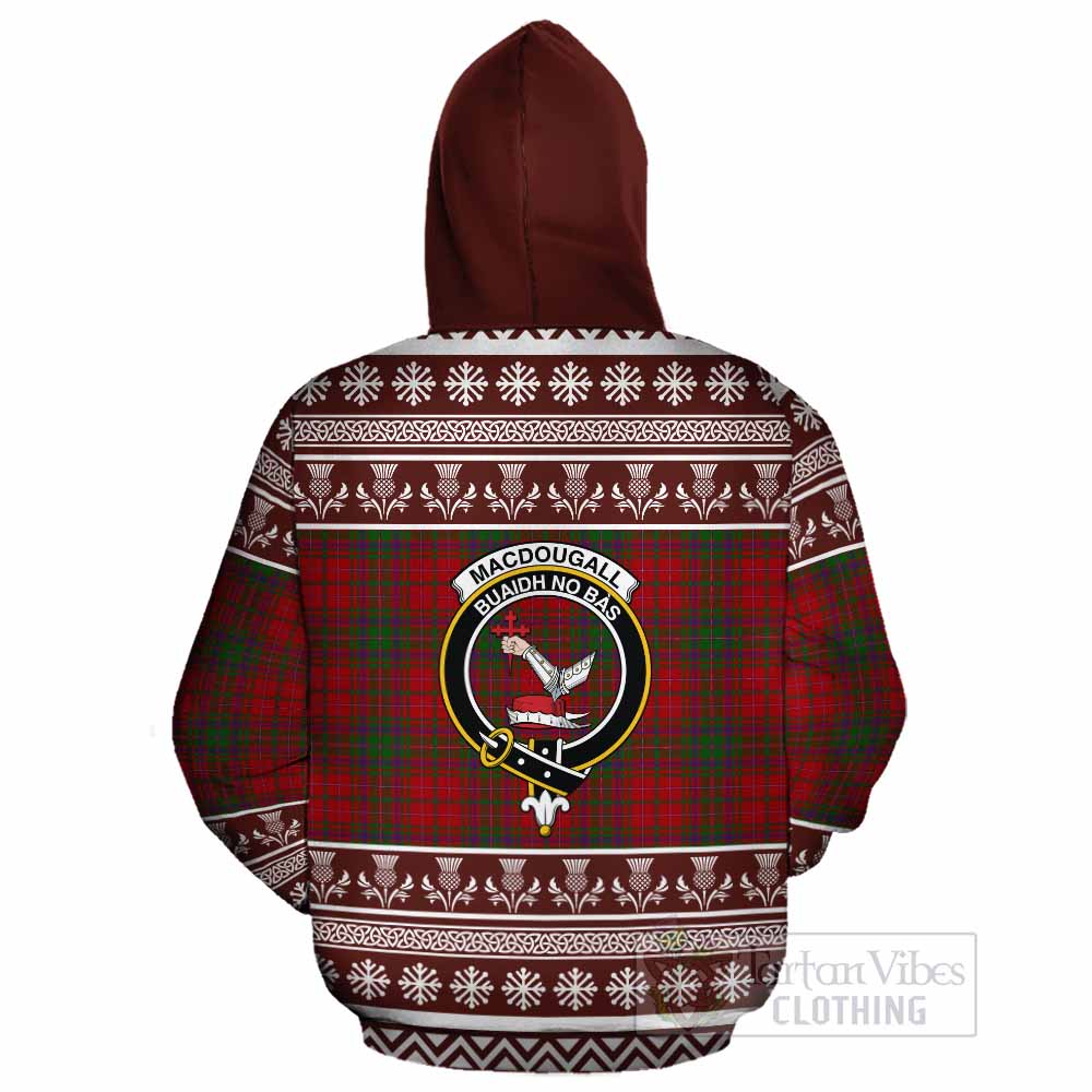 MacDougall (McDougall) Clan Tartan Christmas Cotton Hoodie with Family Crest - Tartan Vibes Clothing