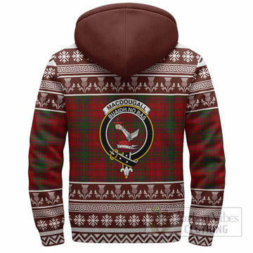 MacDougall (McDougall) Clan Tartan Christmas Fleece Hoodie with Family Crest