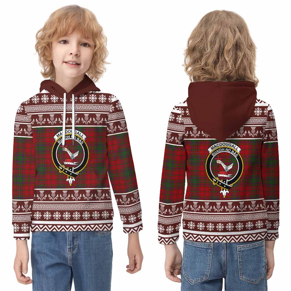 MacDougall (McDougall) Clan Tartan Christmas Kid Hoodie with Family Crest - Tartan Vibes Clothing