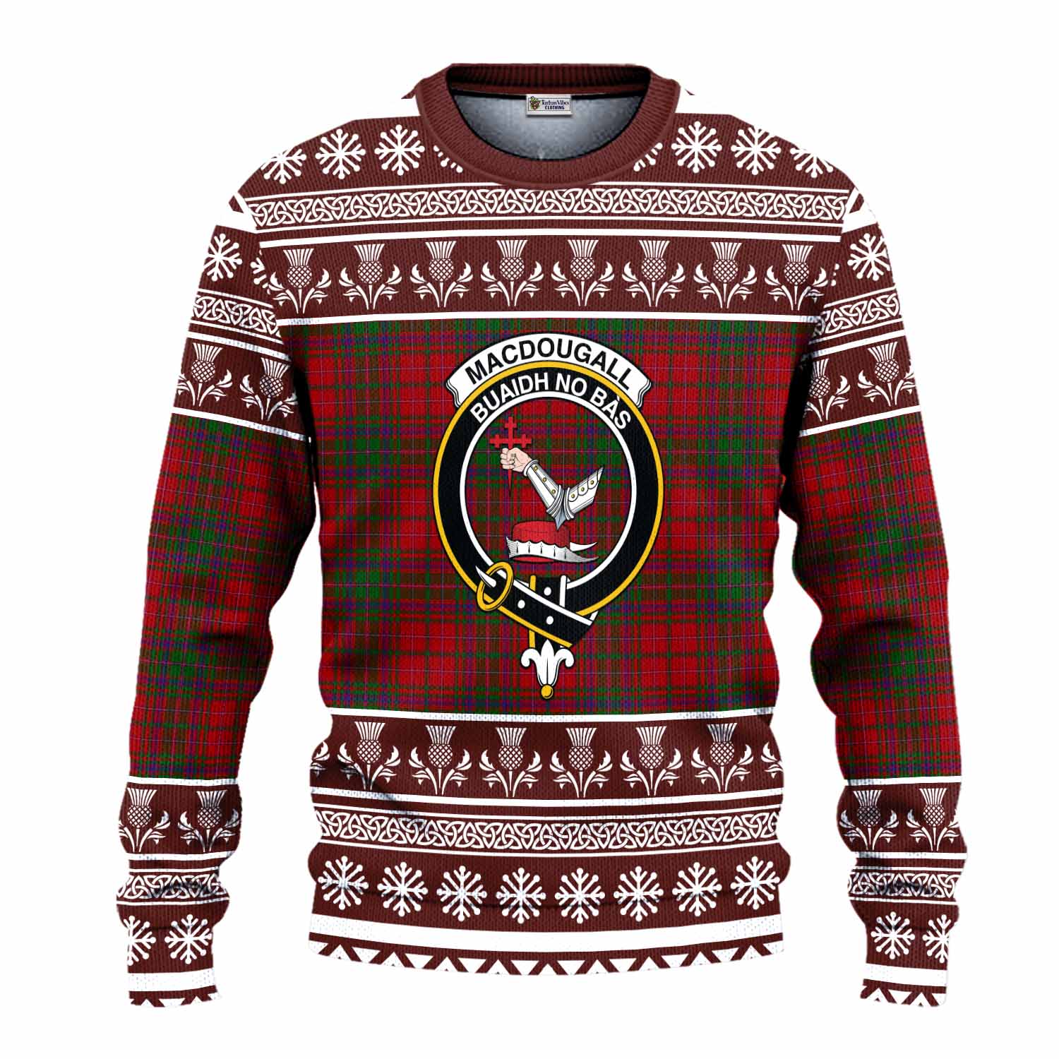 MacDougall (McDougall) Clan Tartan Christmas Ugly Sweater with Family Crest - Tartan Vibes Clothing