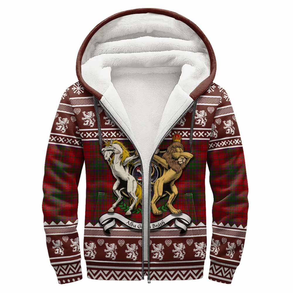 MacDougall (McDougall) Clan Tartan Crest Christmas Fleece Hoodie Coat of Arms Funny Style - Tartan Vibes Clothing