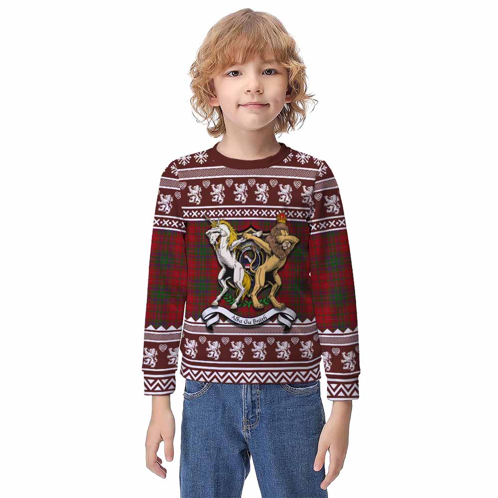 MacDougall (McDougall) Clan Tartan Crest Christmas Kid Ugly Sweatshirt Coat of Arms Funny Style - Tartan Vibes Clothing