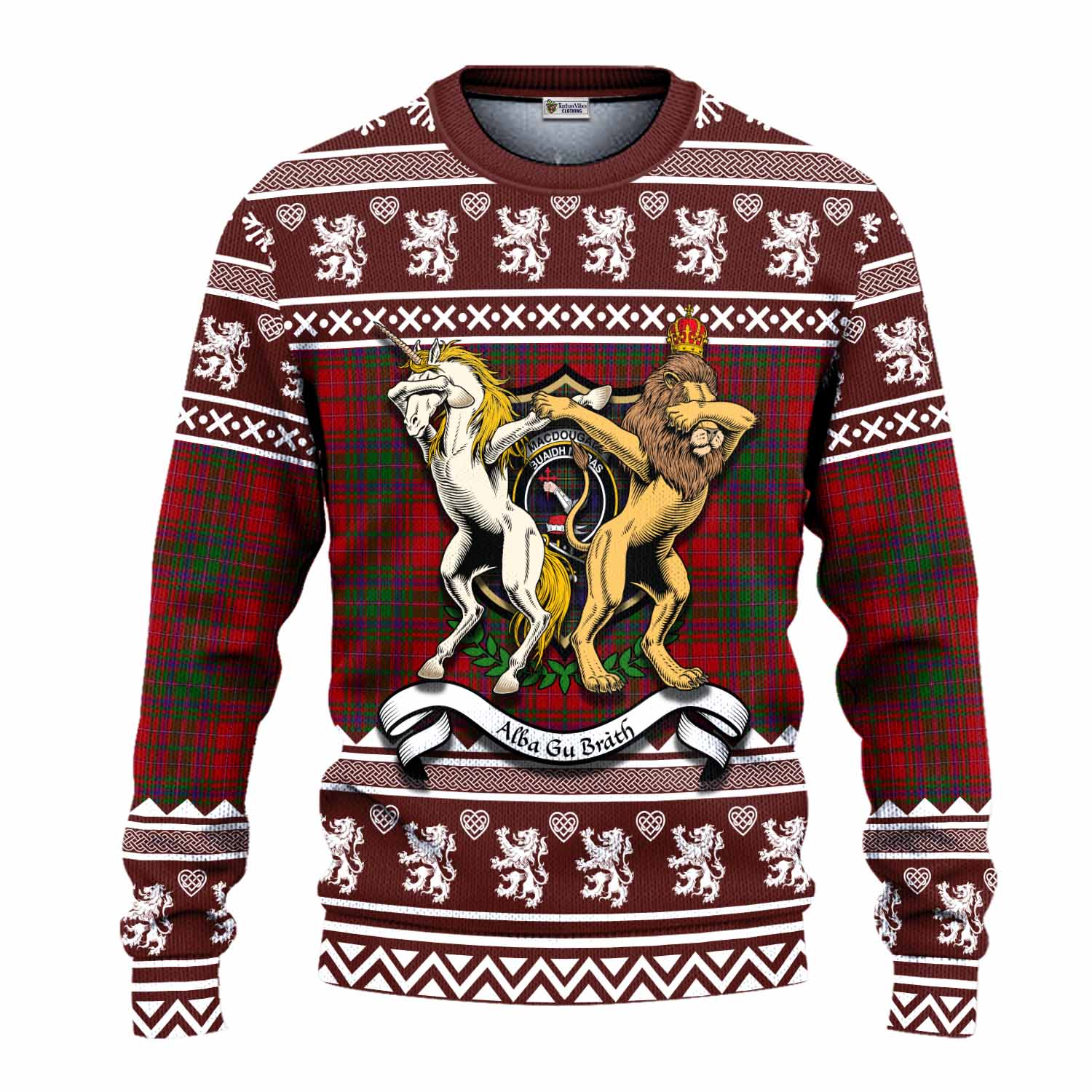 MacDougall (McDougall) Clan Tartan Crest Christmas Ugly Sweater Coat of Arms Funny Style - Tartan Vibes Clothing