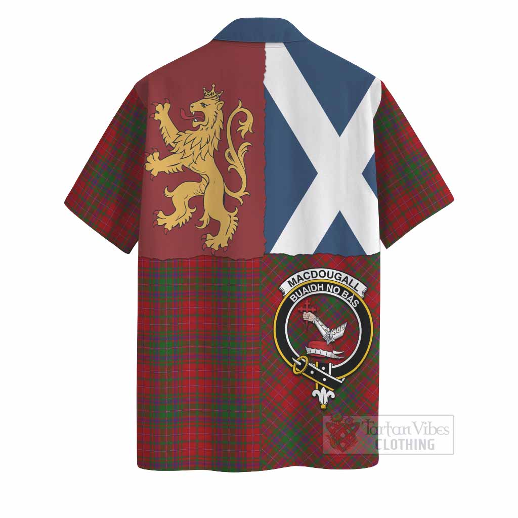 MacDougall (McDougall) Crest Tartan Hawaiian Shirt with Lion Rampant Saltire Style