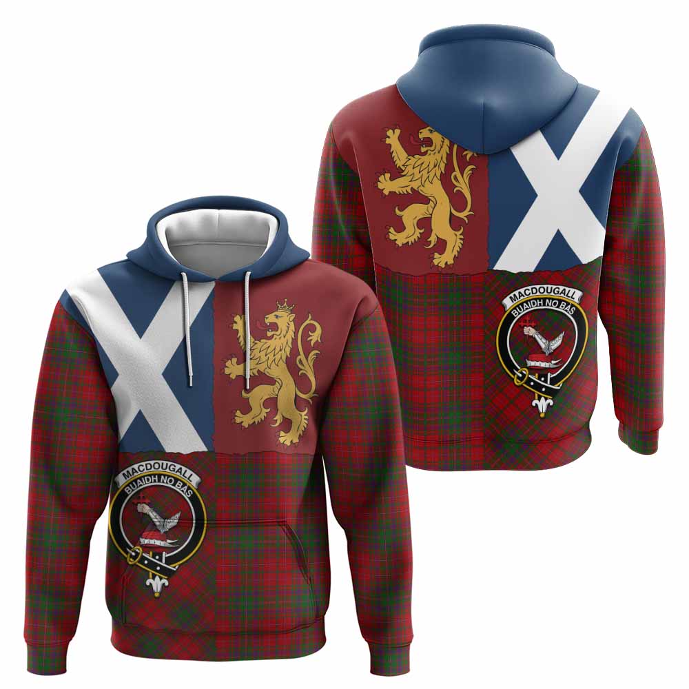 MacDougall (McDougall) Crest Tartan Hoodie with Lion Rampant Saltire Style