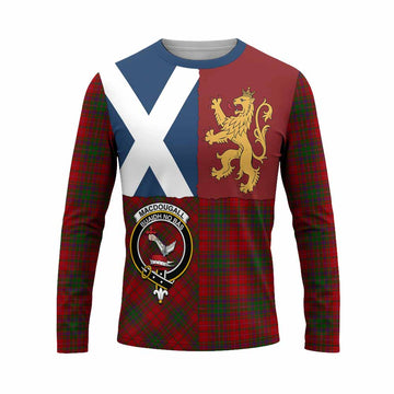 MacDougall (McDougall) Crest Tartan Long Sleeve T-Shirt with Lion Rampant Saltire Style
