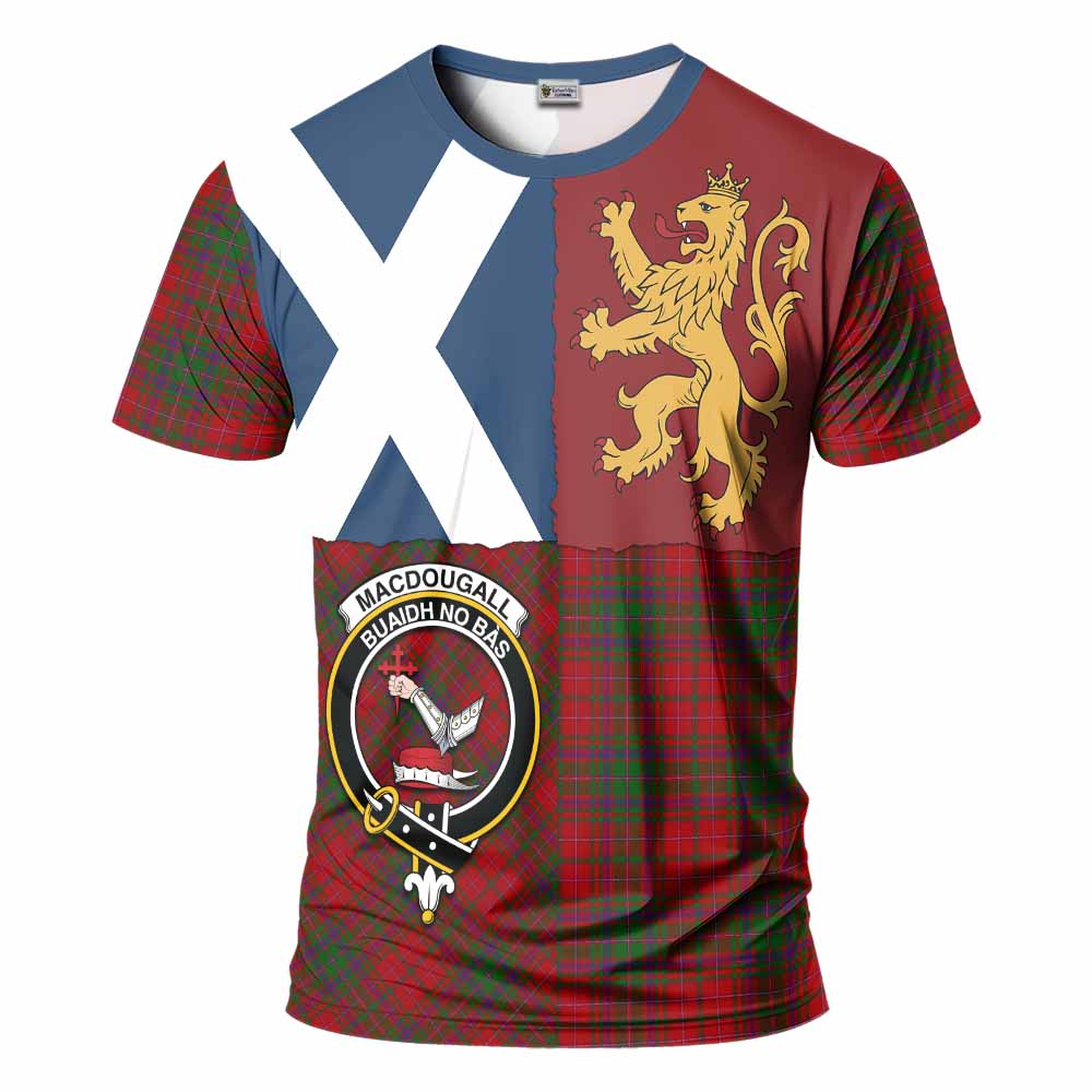 MacDougall (McDougall) Crest Tartan T-Shirt with Lion Rampant Saltire Style