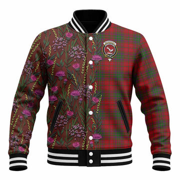 MacDougall (McDougall) Family Crest Tartan Baseball Jacket Scottish Thistle Flower Pattern Half Style