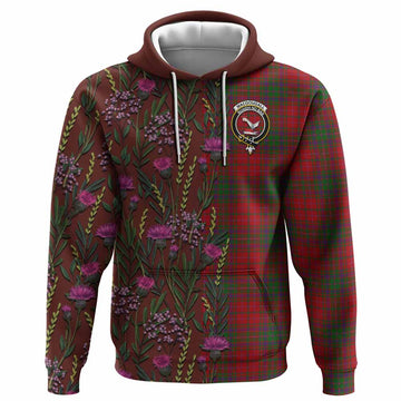 MacDougall (McDougall) Family Crest Tartan Hoodie Scottish Thistle Flower Pattern Half Style