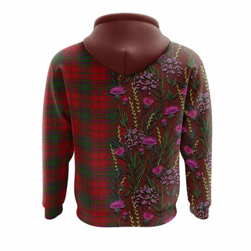 MacDougall (McDougall) Family Crest Tartan Hoodie Scottish Thistle Flower Pattern Half Style