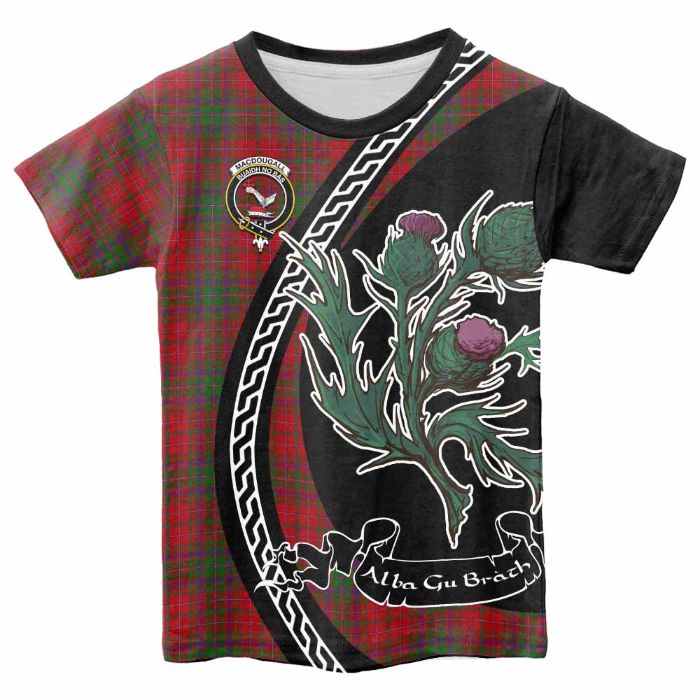 MacDougall (McDougall) Family Crest Tartan Kid T-shirt Alba Thistle Inspired - Tartan Vibes Clothing