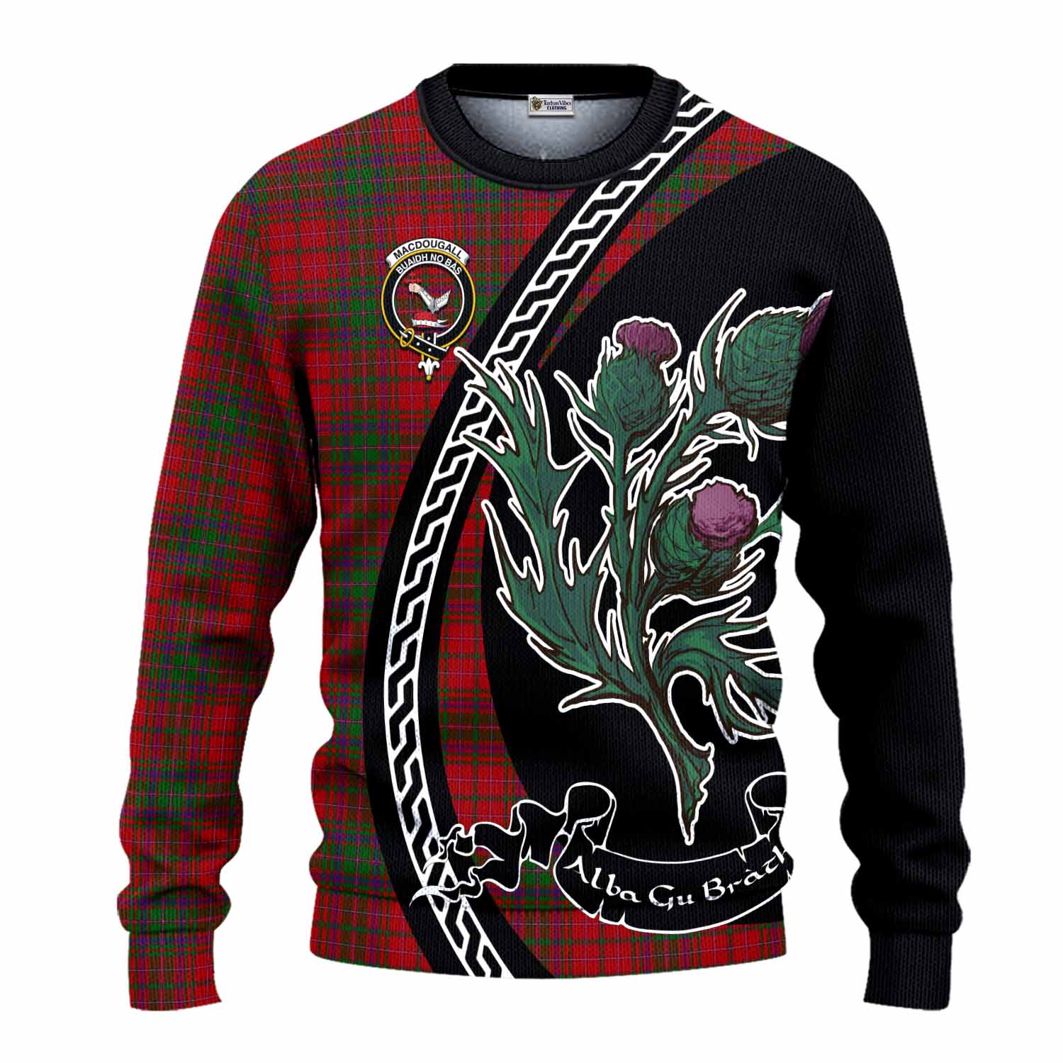 MacDougall (McDougall) Family Crest Tartan Knitted Sweater Alba Thistle Inspired - Tartan Vibes Clothing