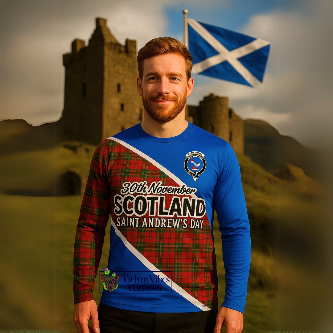 MacDougall (McDougall) Family Crest Tartan Long Sleeve T-Shirt Celebrate Saint Andrew's Day in Style