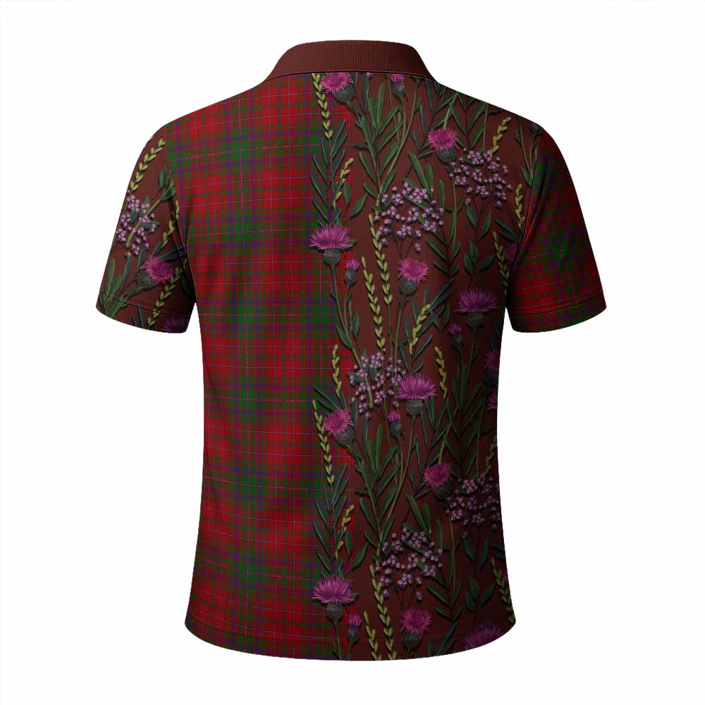 MacDougall (McDougall) Family Crest Tartan Polo Shirt Scottish Thistle Flower Pattern Half Style - Tartan Vibes Clothing