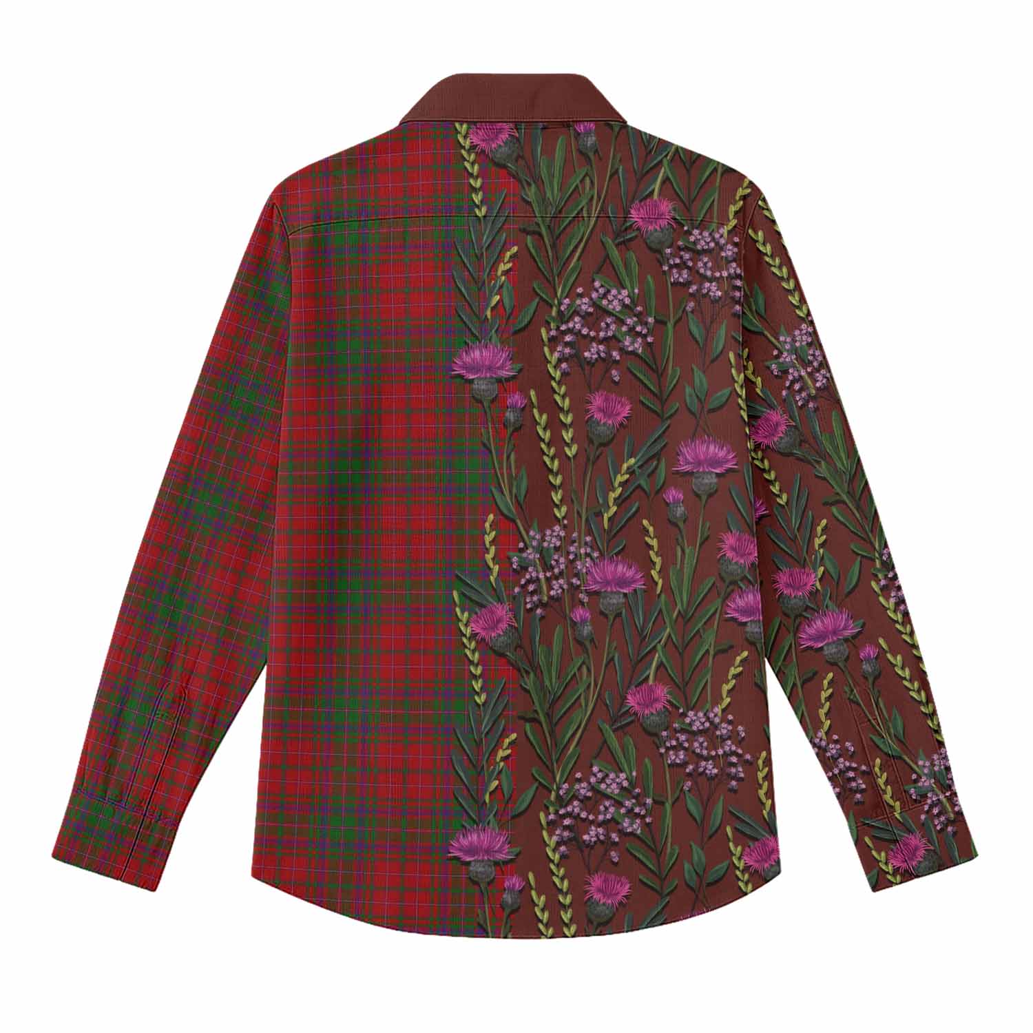 MacDougall (McDougall) Family Crest Tartan Women Casual Shirt Scottish Thistle Flower Pattern Half Style - Tartan Vibes Clothing