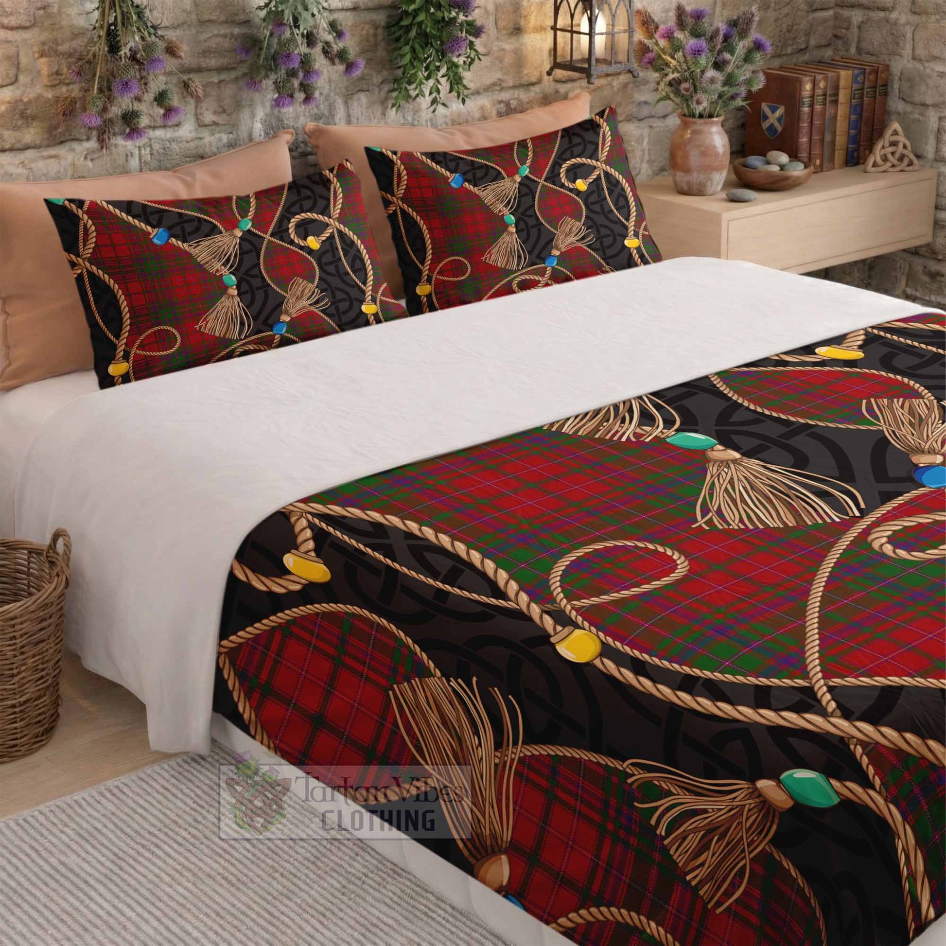 MacDougall (McDougall) Scottish Tartan Twisted Ropes Stylized Bedding Set - Tartan Vibes Clothing