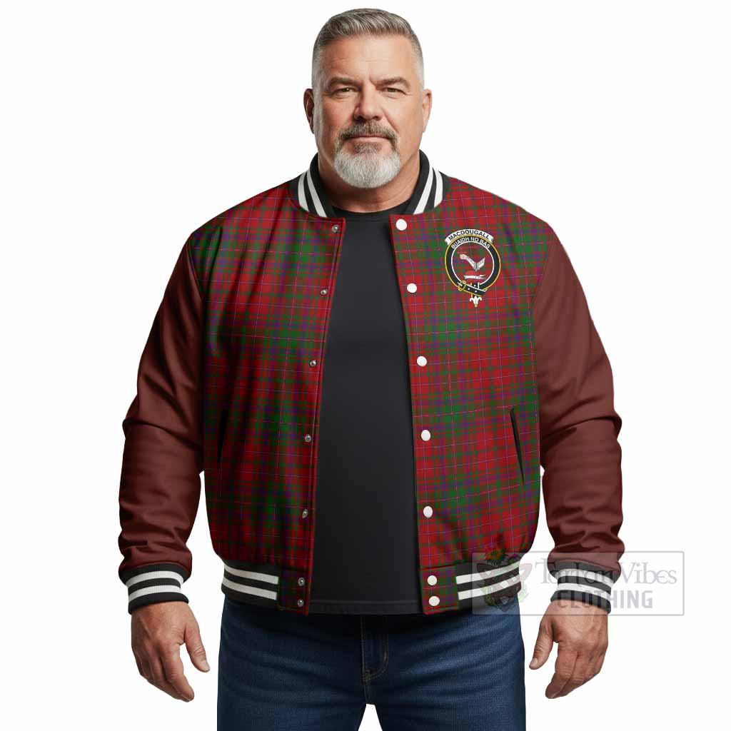 MacDougall (McDougall) Tartan Accent Baseball Jacket with Family Crest