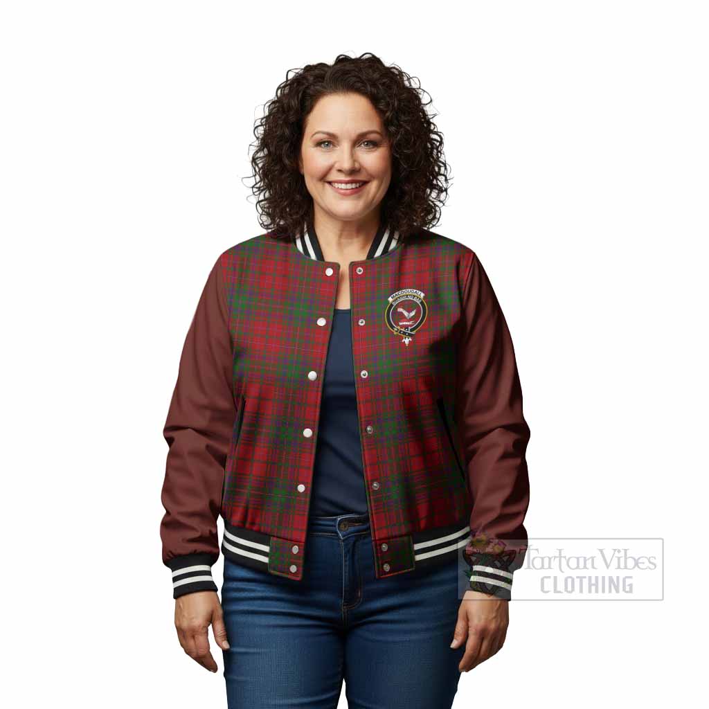 MacDougall (McDougall) Tartan Accent Baseball Jacket with Family Crest