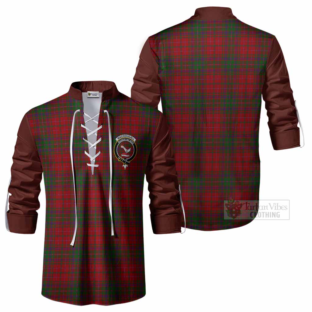 MacDougall (McDougall) Tartan Accent Ghillie Shirt with Family Crest