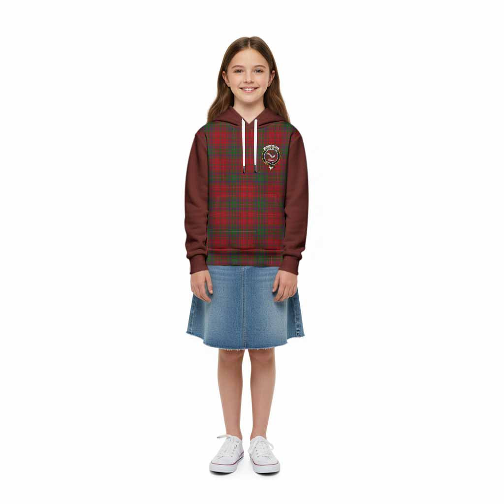 MacDougall (McDougall) Tartan Accent Kid Hoodie with Family Crest