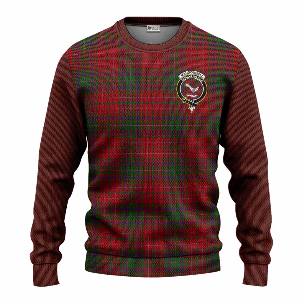MacDougall (McDougall) Tartan Accent Knitted Sweater with Family Crest