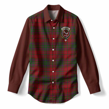 MacDougall (McDougall) Tartan Accent Women Casual Shirt with Family Crest